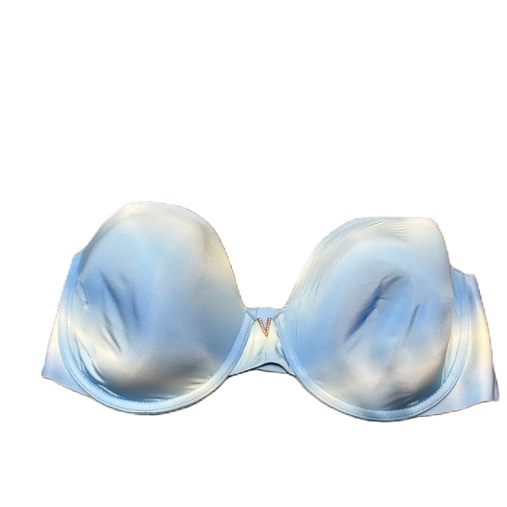 VICTORIA'S VICTORIA SECRET PUSH UP BRA 36D NEW Rhinestone V Blue White